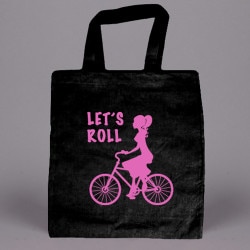 PRINTED 6 oz. Cotton Tote - BLACK.